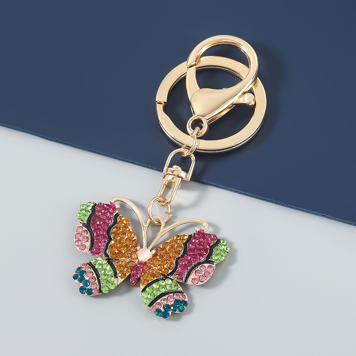 Wholesale Alloy Diamond Rhinestone Butterfly Keychain