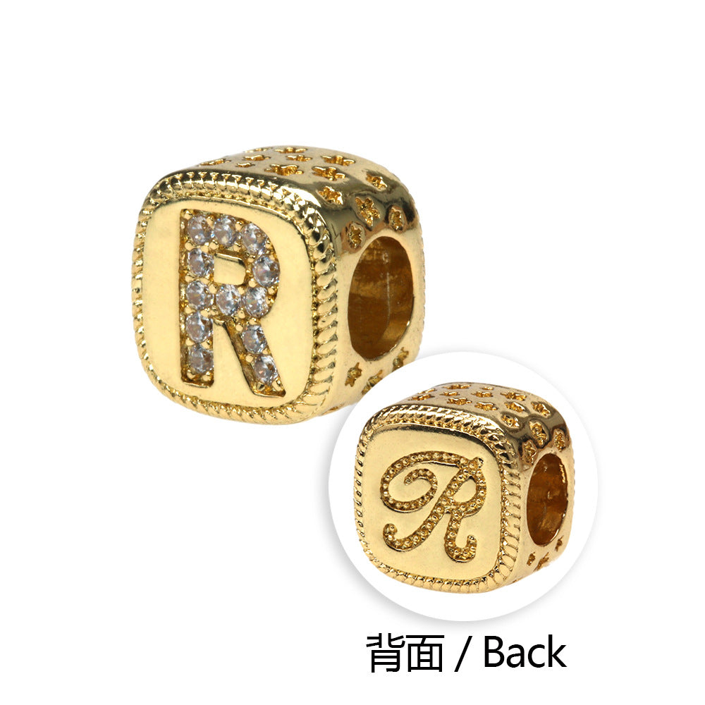 Pulseras De Cuentas De Cobre Chapado En Oro De Serpiente Del Alfabeto Al Por Mayor