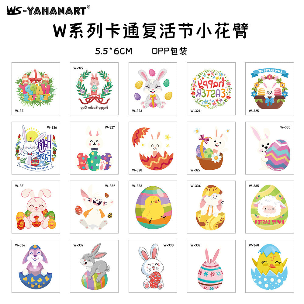 Wholesale of 10PCS/PACK Children's Easter Rabbit Tattoo Stickers