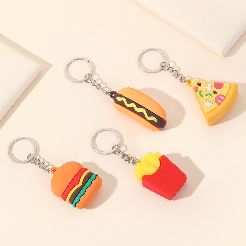 Wholesale PVC Colorful Burger Simulation Food Creative Keychain