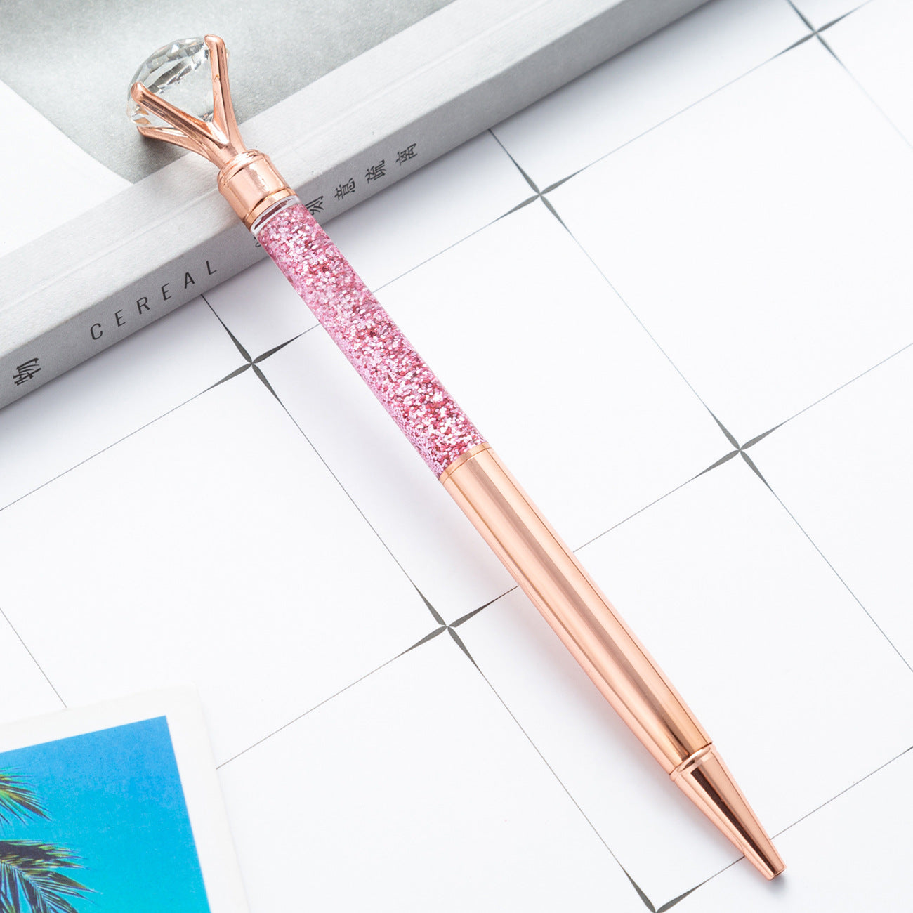 Wholesale Big Diamond Quicksand Metal Ballpoint Pen