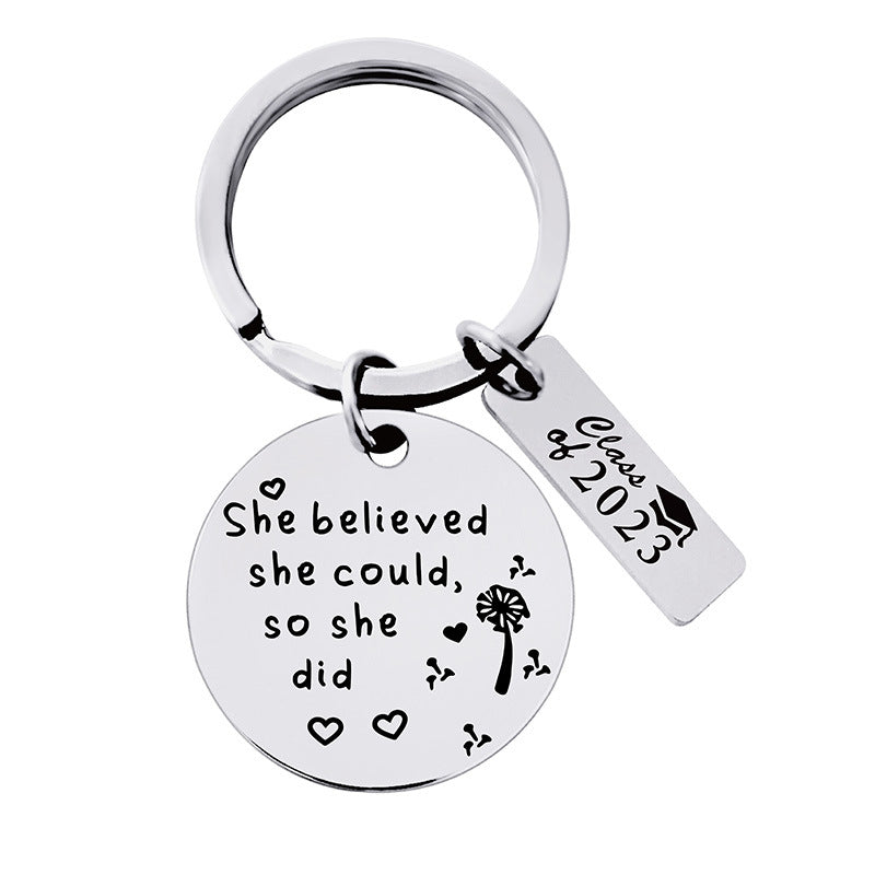 Wholesale Stainless Steel Graduation Season Lettering Keychain