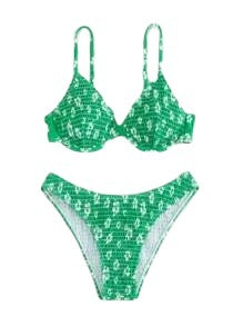 Wholesale Sexy Split Printing Polyester Swimwear