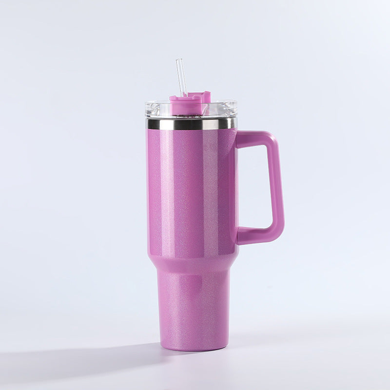 Wholesale Tumbler Stainless Steel 40oz Rainbow Paint Handle Cup Car Cup Ice Bullies Cup