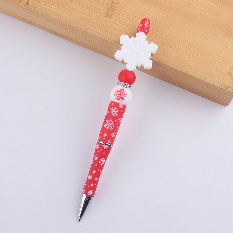 Wholesale Cartoon Christmas Silicone Handmade Plastic Beaded Pen