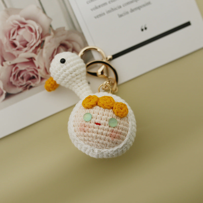 Wholesale Wool Crocheted Cartoon Meatball Keychain