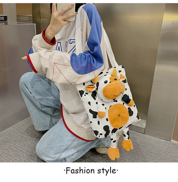 Venta al por mayor La bolsa de asas de la vaca de la lona