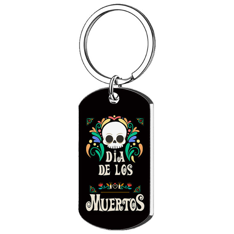 Wholesale New Mariachia Mexico Day of the Dead Stainless Steel Keychain
