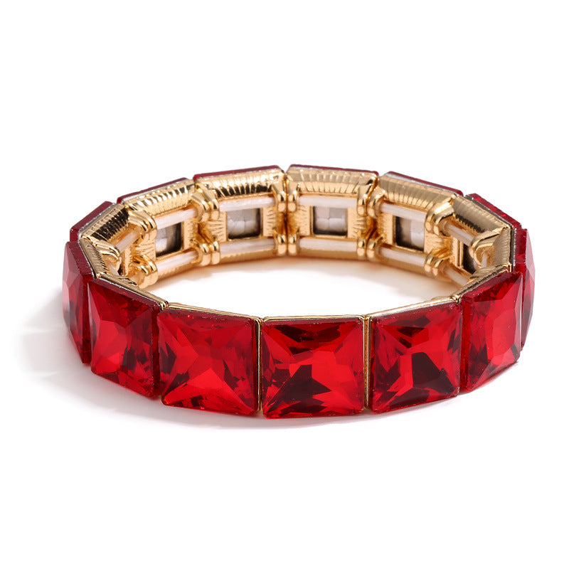 Wholesale Alloy Geometric Color Diamond Bracelet