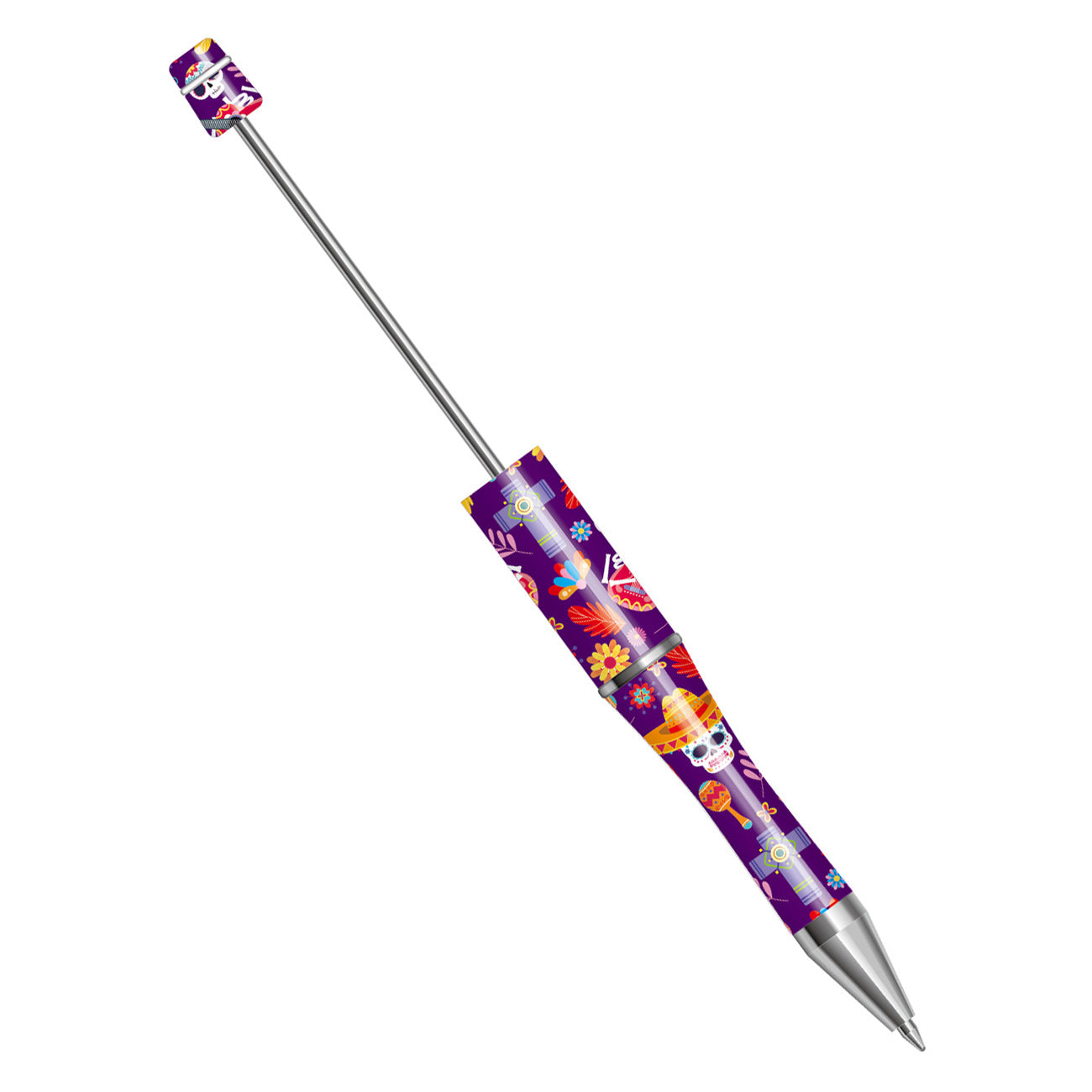 Wholesale Beadable Pens Western Style Cow Pattern Sunflower Skull Print Plastic Pen