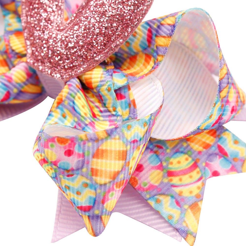 Wholesale Easter Kids Bows Cloth Hair Clips
