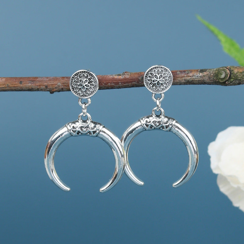 Wholesale Bohemian Silver Turquoise Alloy Earrings