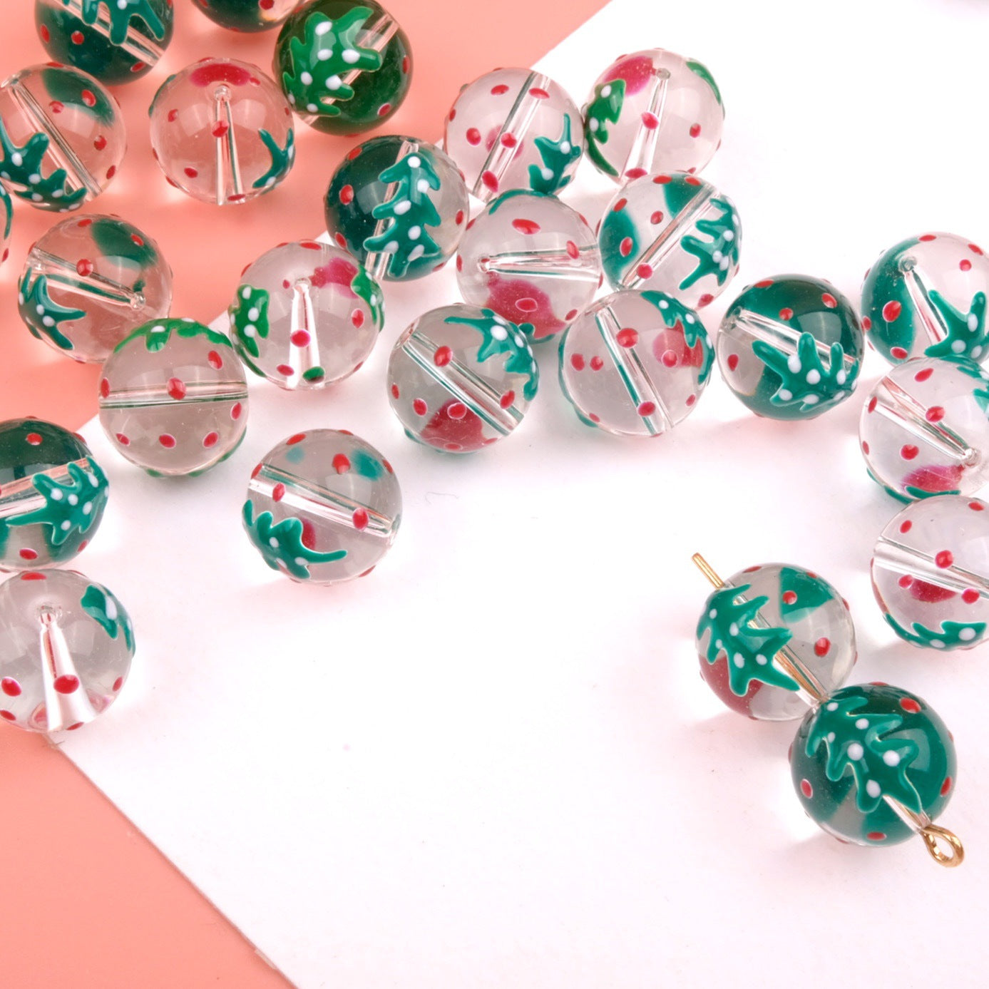 Cuentas de accesorios de joyería DIY de vidrio de dibujos animados de 12MM al por mayor