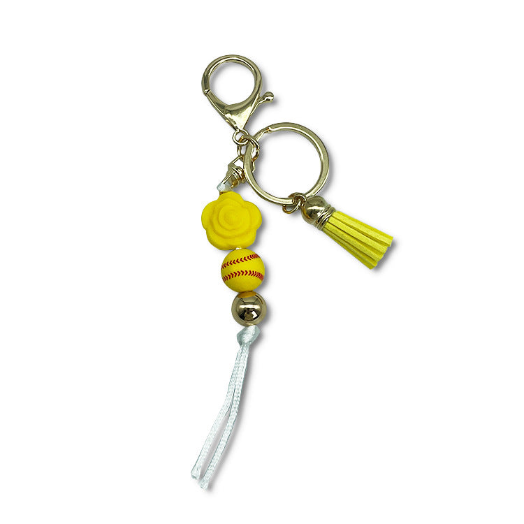 Venta al por mayor Llavero Con Cuentas De Silicona Arco Iris