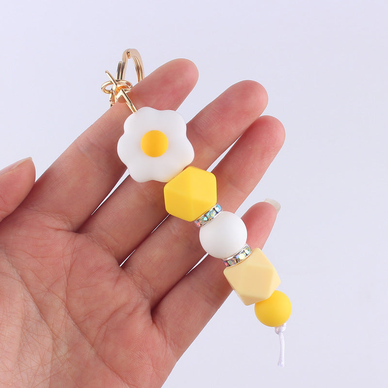 Llavero con cuentas de silicona de sandía de frutas al por mayor