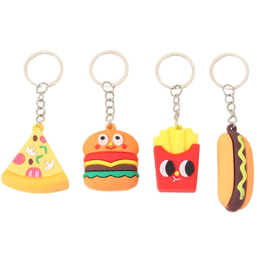 Wholesale PVC Colorful Burger Simulation Food Creative Keychain