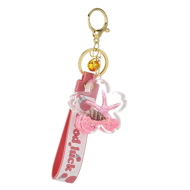 Wholesale Acrylic Quicksand Cherry Blossom Creative Key Chain