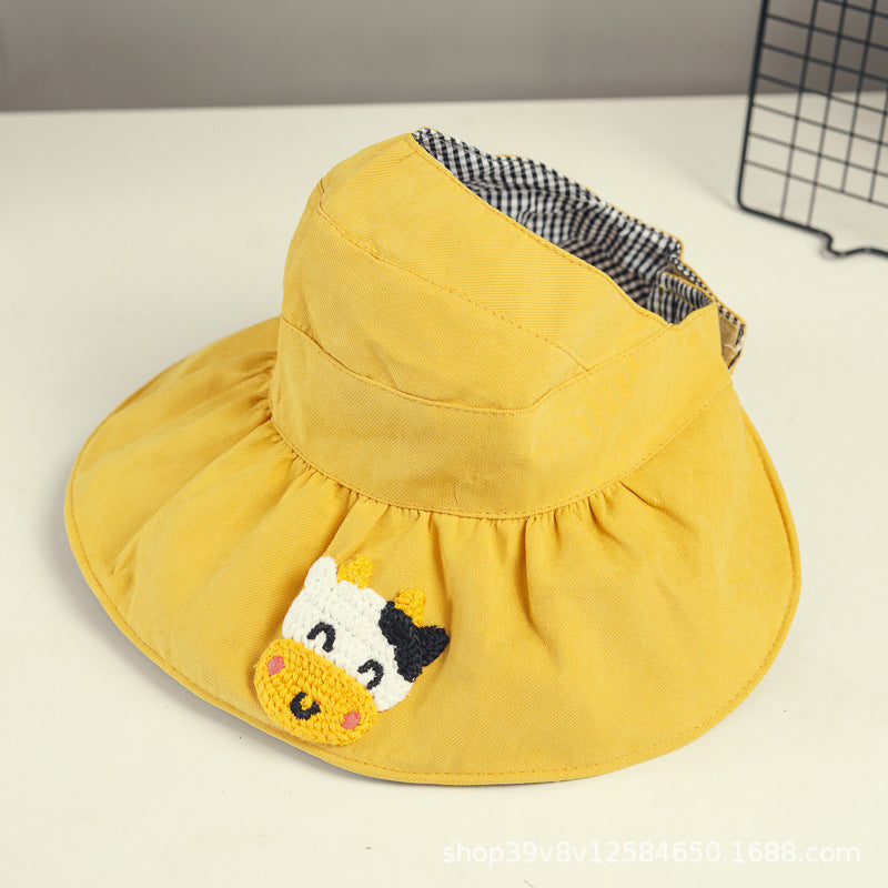 Sombrero de cubo vacío de dibujos animados para niños de algodón al por mayor