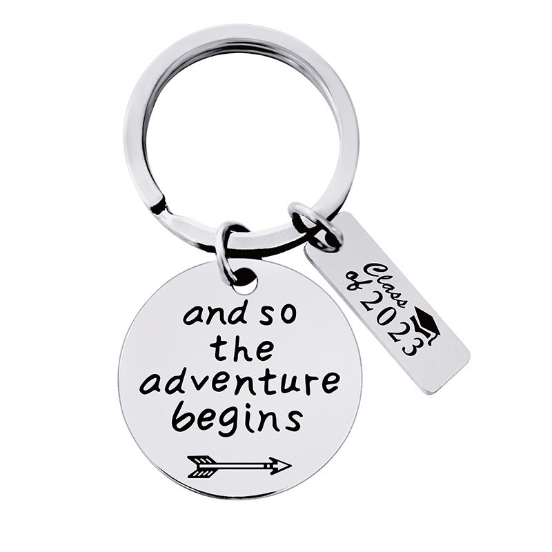 Wholesale Stainless Steel Graduation Season Lettering Keychain