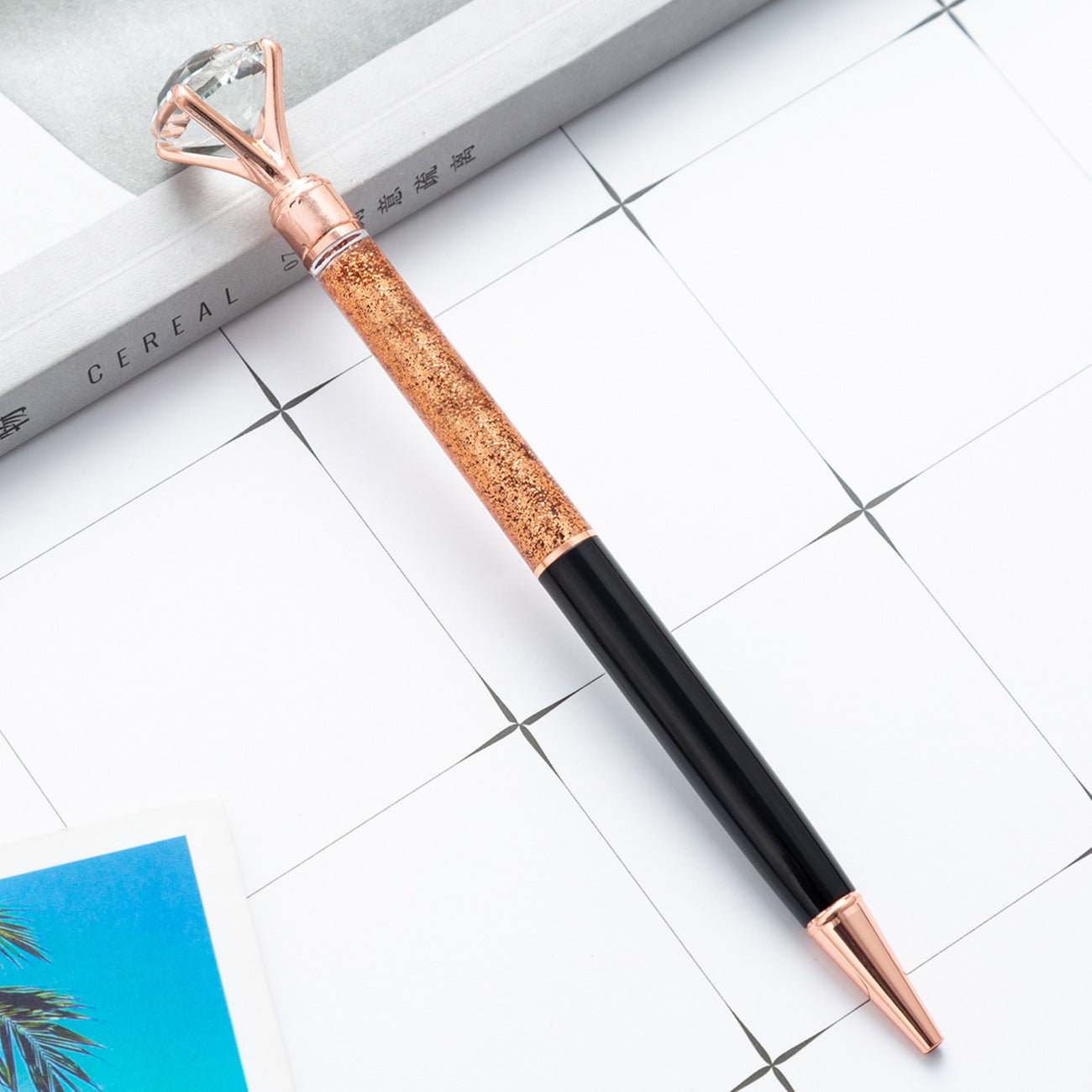 Wholesale Big Diamond Quicksand Metal Ballpoint Pen