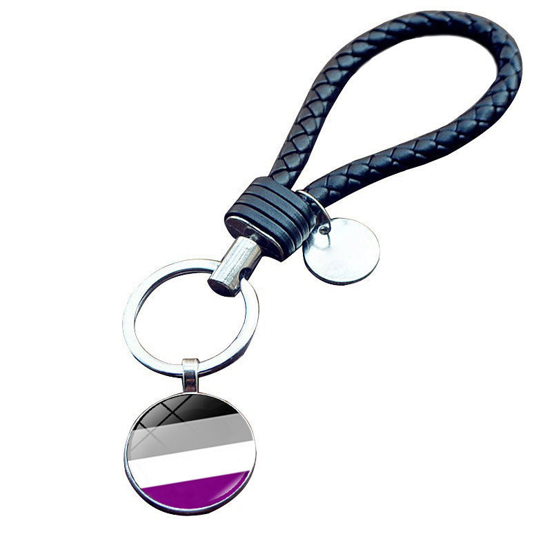 Venta al por mayor llavero gay de la bandera del arco iris de la aleación del cinc