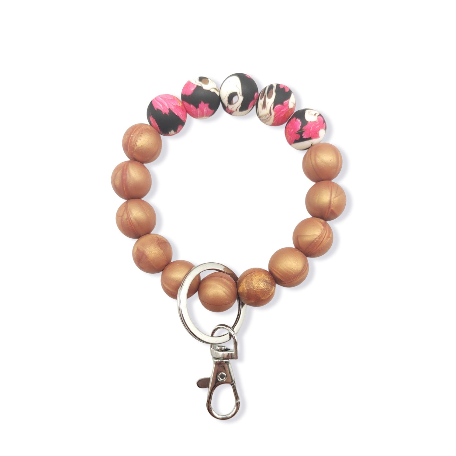 Wholesale Halloween Silicone Beaded Wrist Keychain