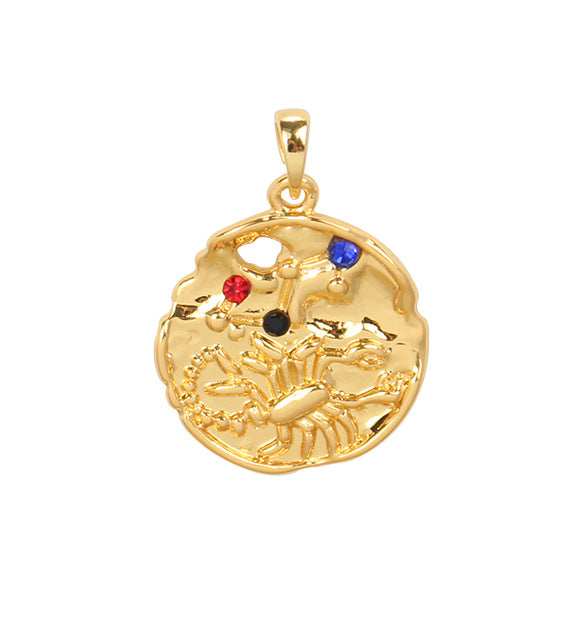 Wholesale Zodiac Gold Coin Pendant Copper Necklaces