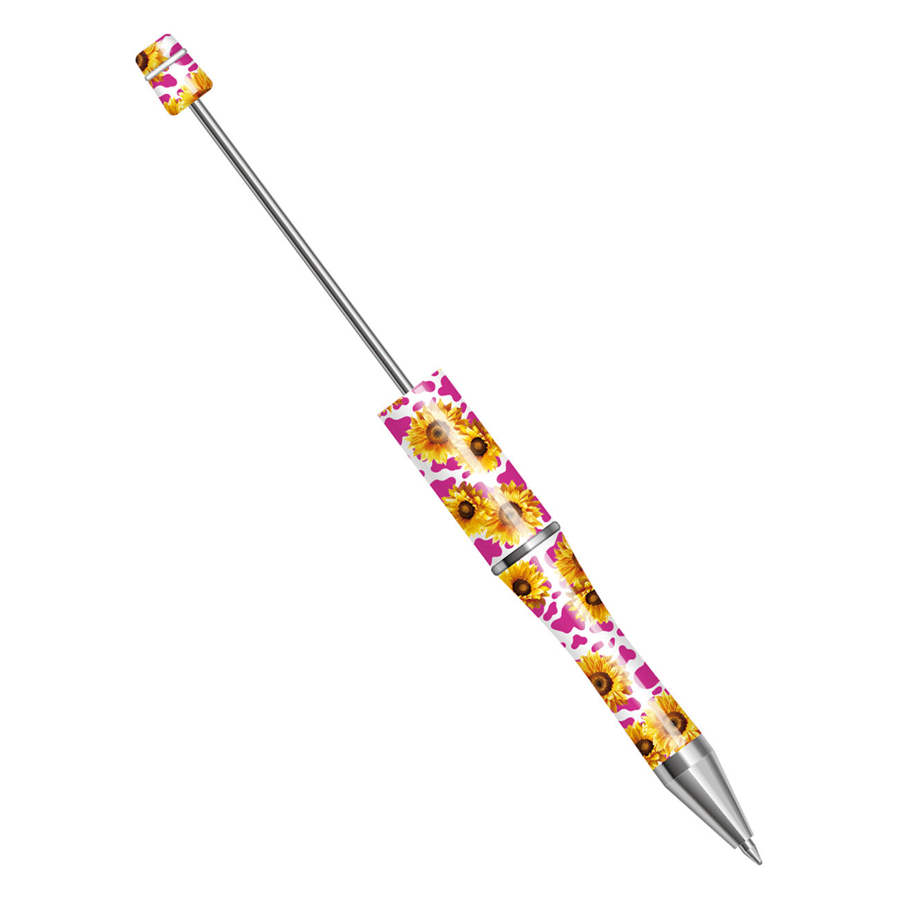 Wholesale Beadable Pens Western Style Cow Pattern Sunflower Skull Print Plastic Pen