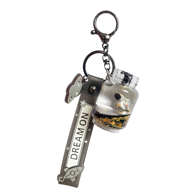 Wholesale Acrylic Creative Oil Floating Astronaut Keychain