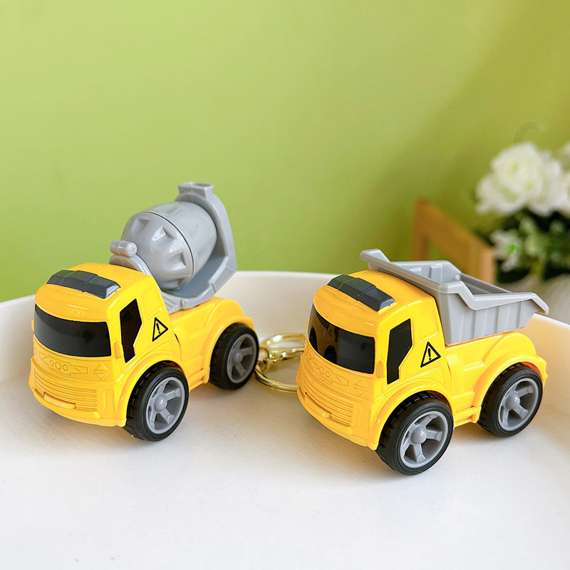 Wholesale Alloy Pull Back Inertial Engineering Toy Car Creative Key Chain