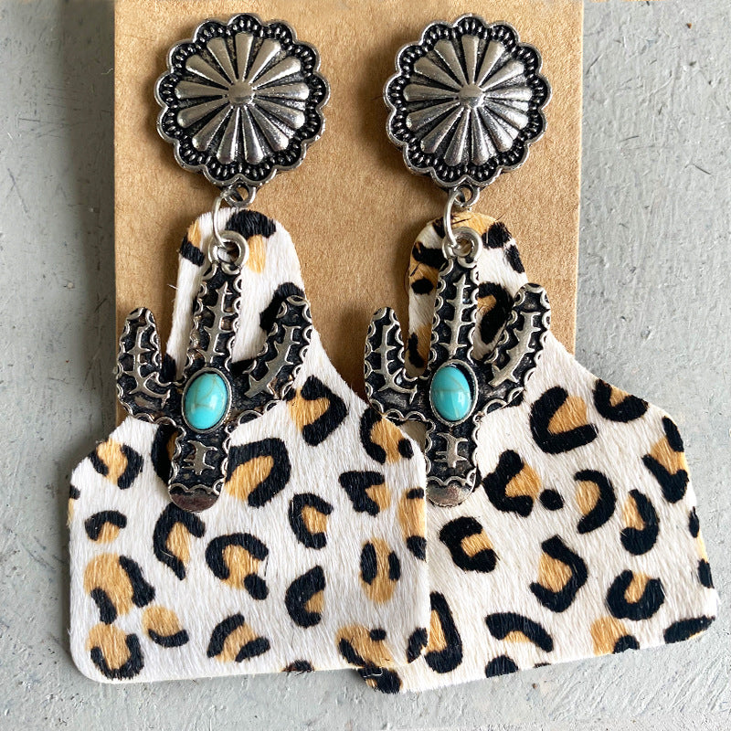 Pendientes De Cuero Animal Print al por mayor