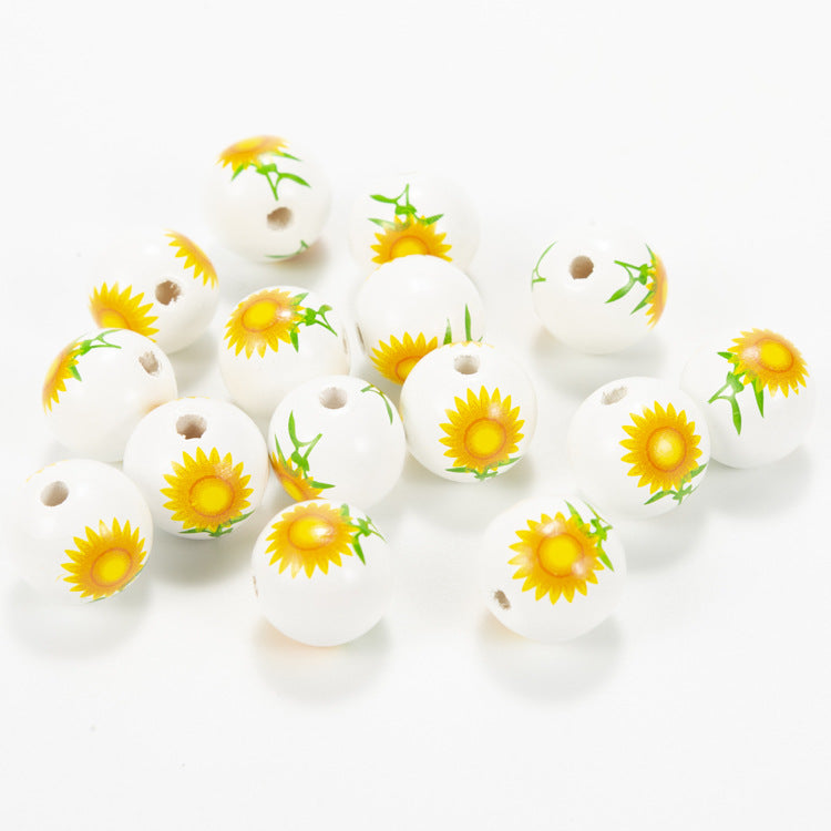 Cuentas de madera coloridas para el día de la madre, 10 Uds., 20MM, venta al por mayor