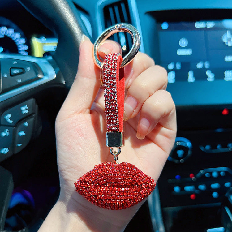 Venta al por mayor Llavero precioso del nudo del labio del diamante