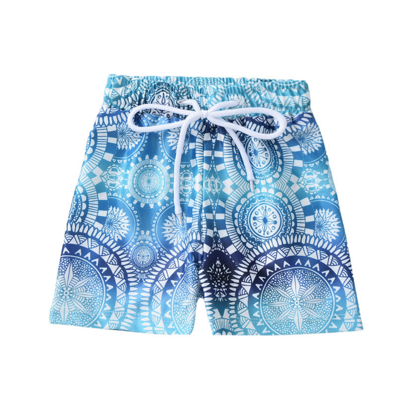 Wholesale Kids Cartoon Shark Swim Trunks Polyester Swimwear