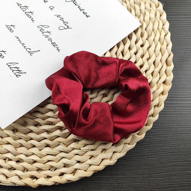 Wholesale Solid Color Satin Fabric Hair Scrunchies