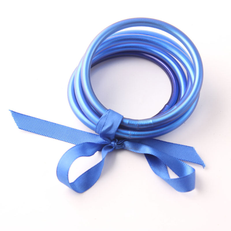 Wholesale Gold Foil Braided PVC Silicone Tube Bracelet