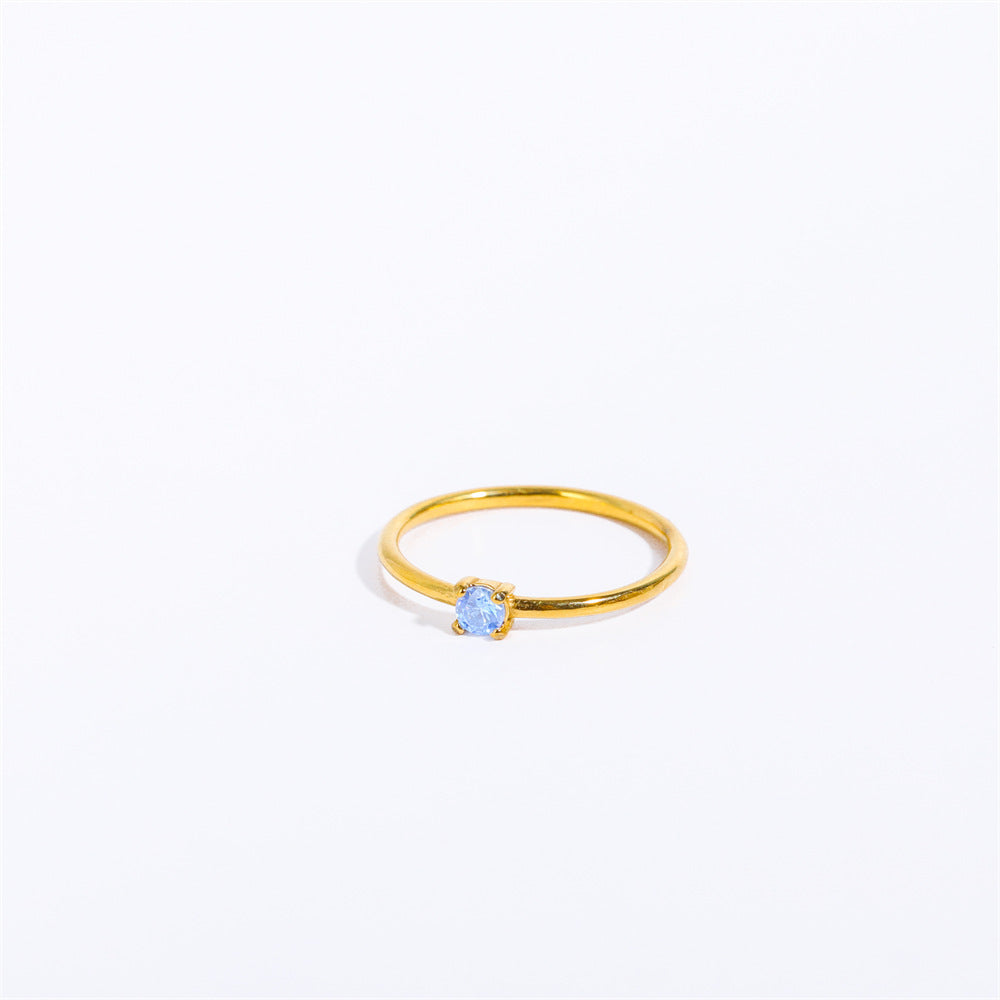 Venta al por mayor Anillo ajustable de oro real galvanizado de acero de titanio de 18 k