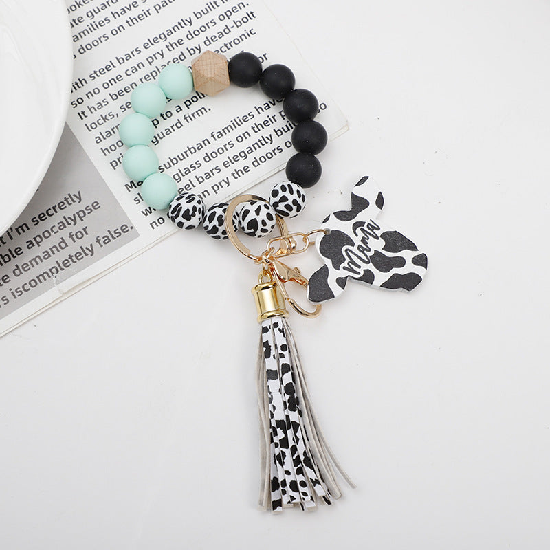 Llavero de la tarjeta de silicona de la cabeza del patrón de vaca al por mayor