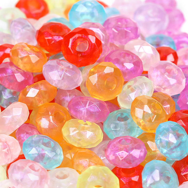 Wholesale Solid Color Color Flat Round Plastic Beads 100pcs