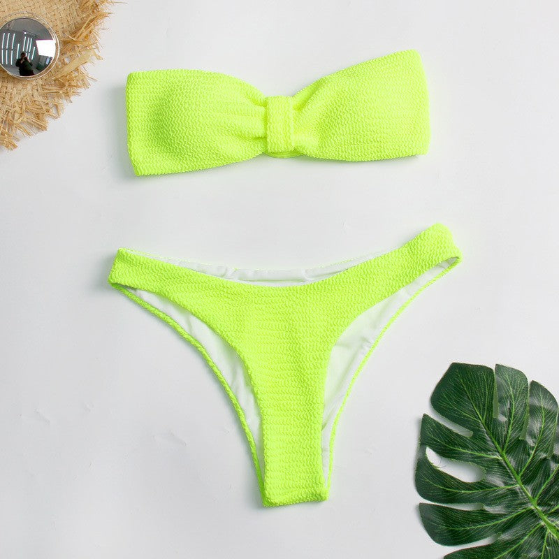 Traje De Baño De Poliéster De Cintura Alta Bandeau al por mayor