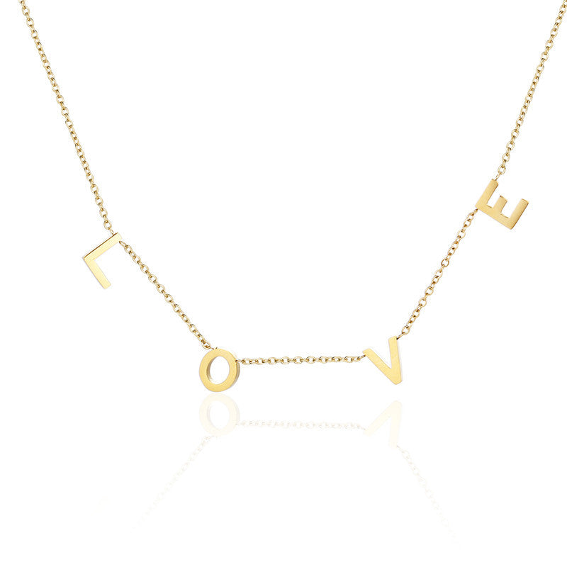 Venta al por mayor LOVE MAMA NANA regalo del día de la madre collar de acero de titanio