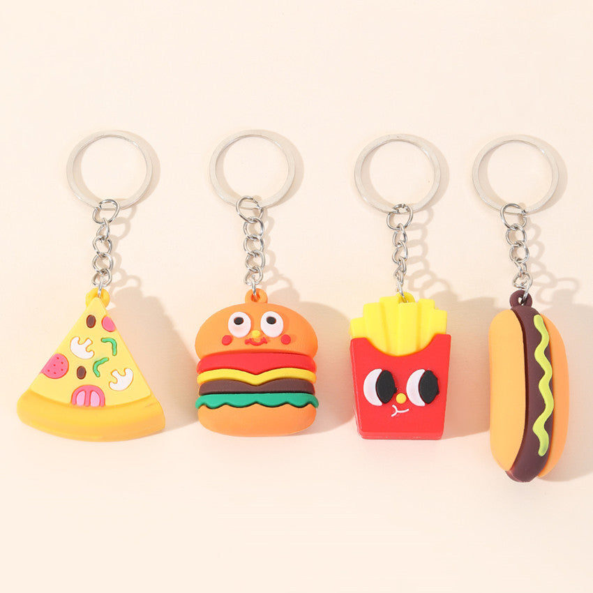 Wholesale PVC Colorful Burger Simulation Food Creative Keychain