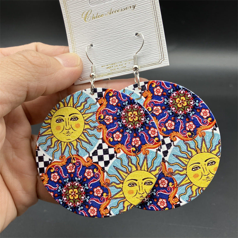 Wholesale Bohomian Vintage Wood Big Earrings