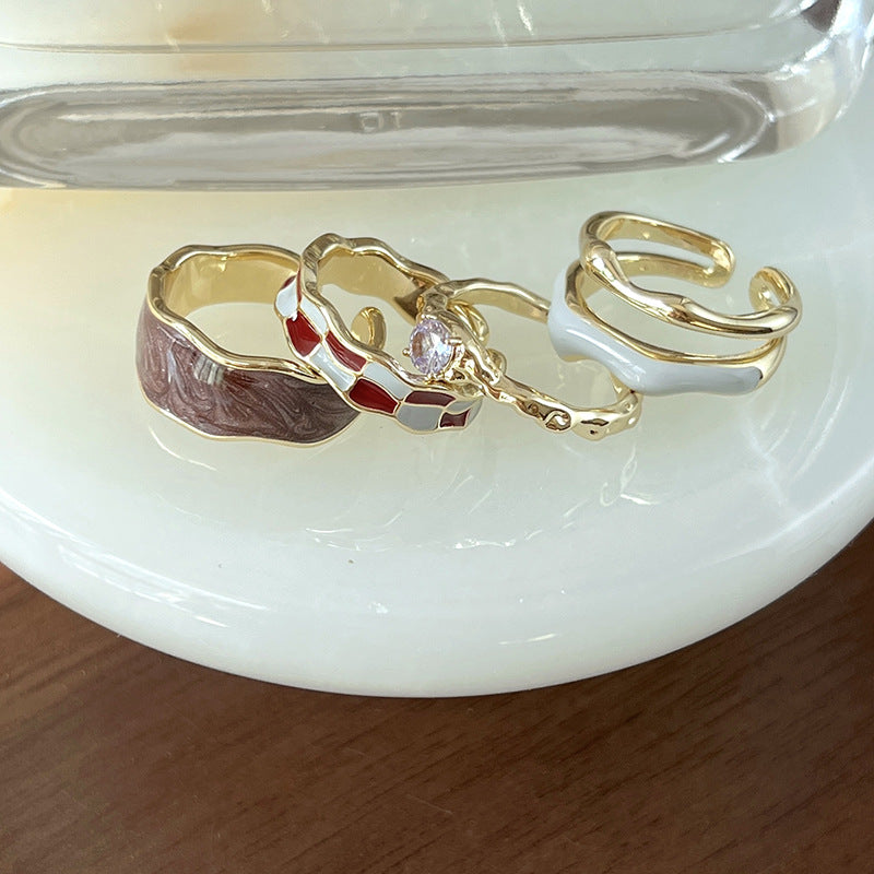 Wholesale Copper Enamel Zircon Ring