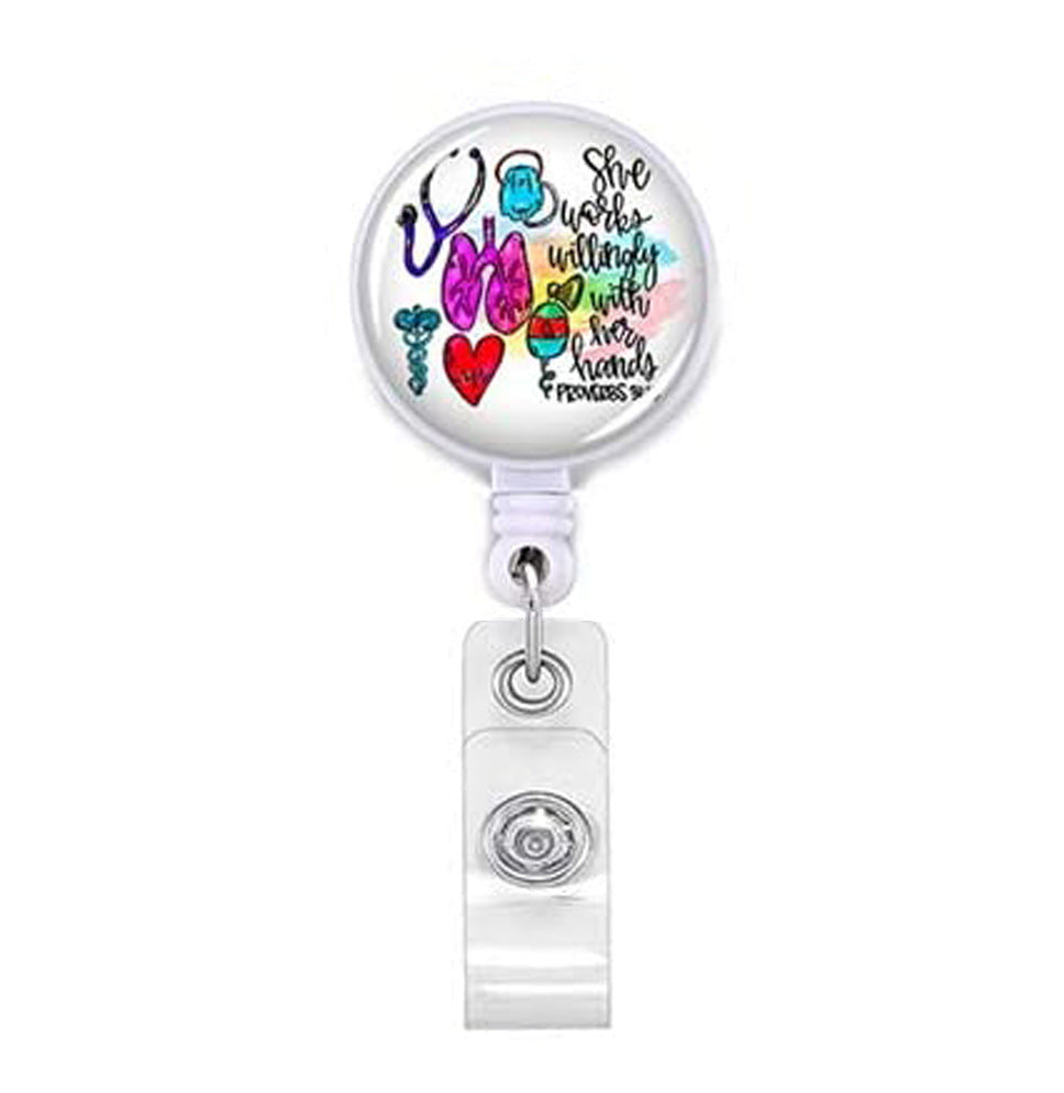 Llavero retráctil de enfermera de tubo de aguja de estetoscopio ABS al por mayor