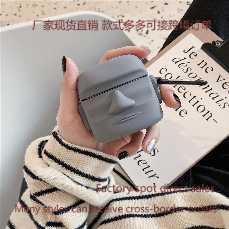 Wholesale Silicone Easter Stone Statue Bluetooth Earphone Case
