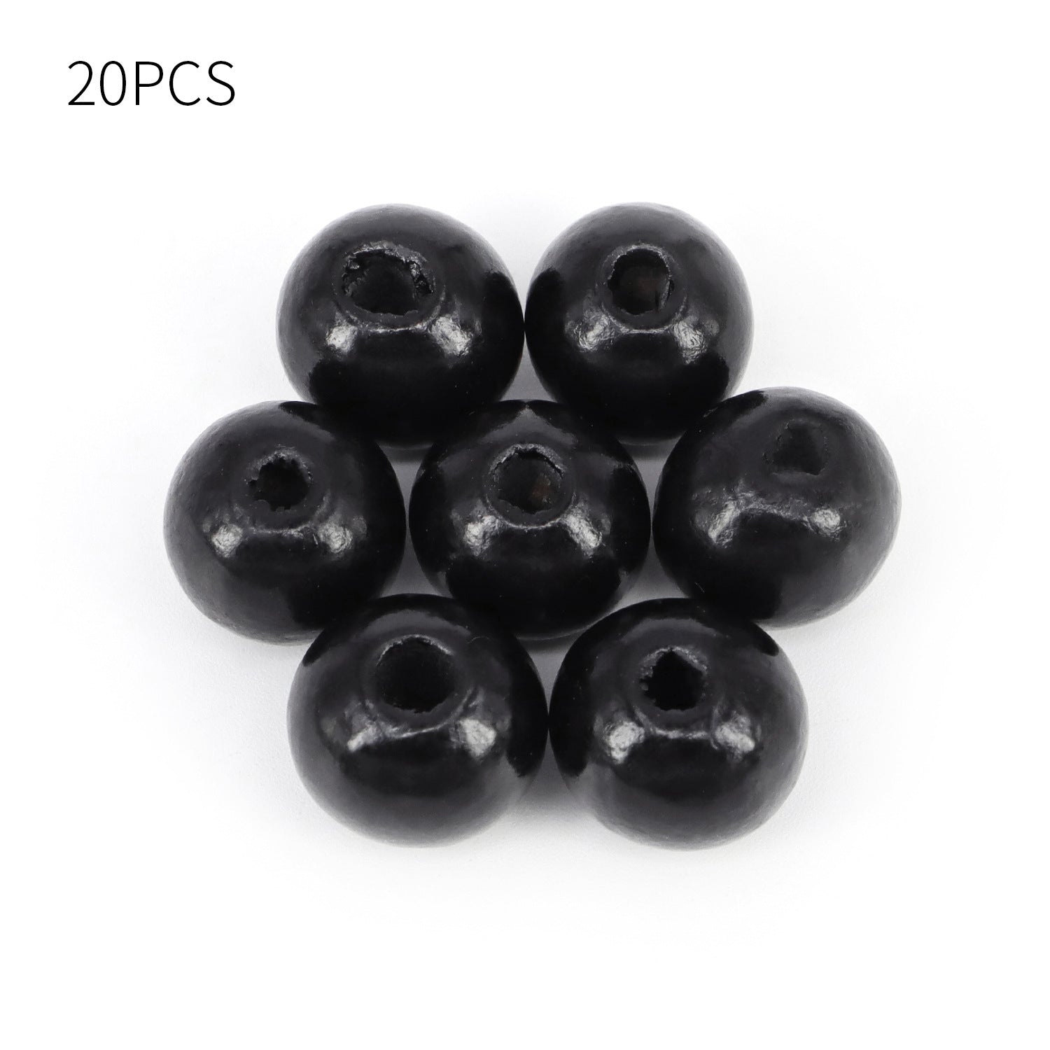 Venta al por mayor 20PCS / Pack 15MM Cuentas de madera a cuadros en blanco y negro