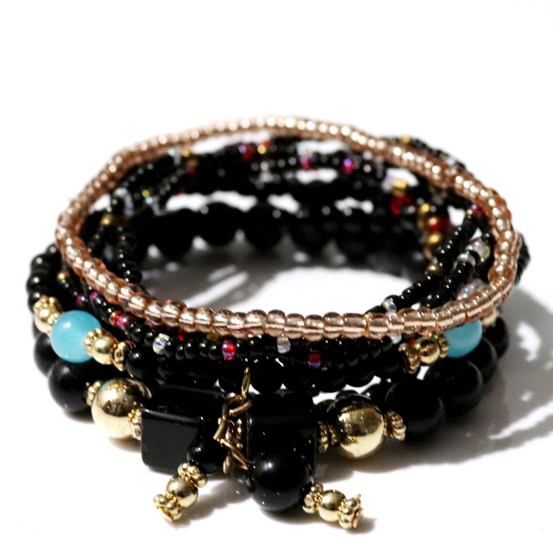 Wholesale Bohemian Turquoise Beads Layered Bracelet Set