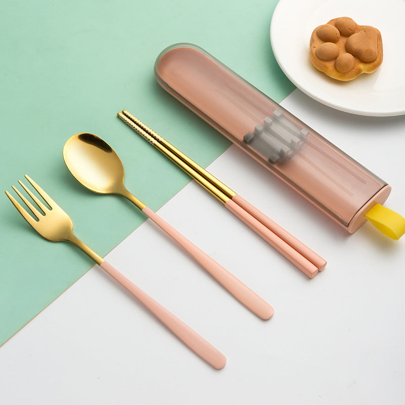 Wholesale Stainless Steel Spoon Fork Chopsticks Three Piece Set