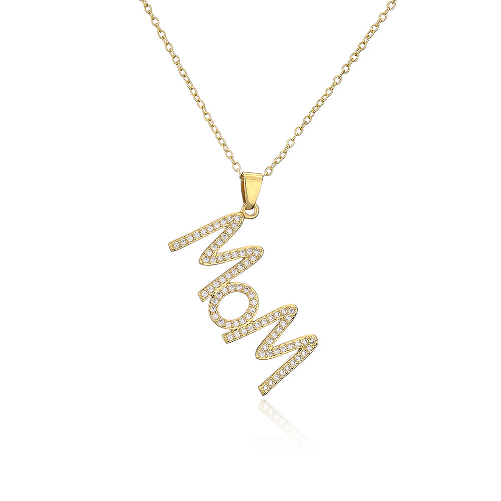 Venta al por mayor Collares de aleación chapados en oro para el día de la madre